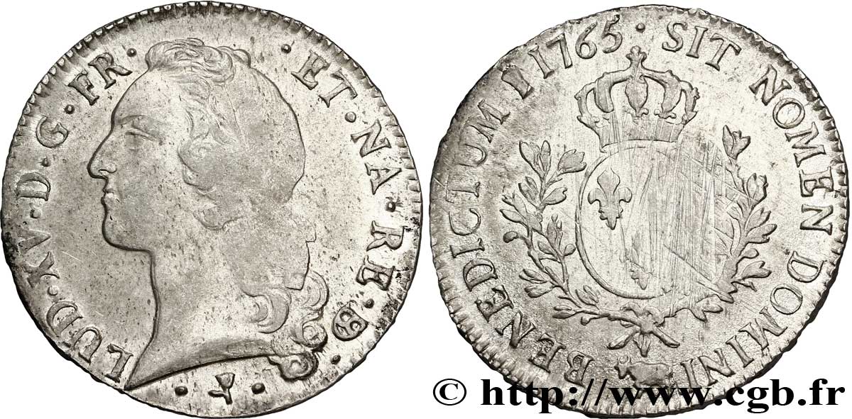 LOUIS XV DIT LE BIEN AIMÉ Écu dit  au bandeau  de Béarn 1765 Pau TTB/TB+