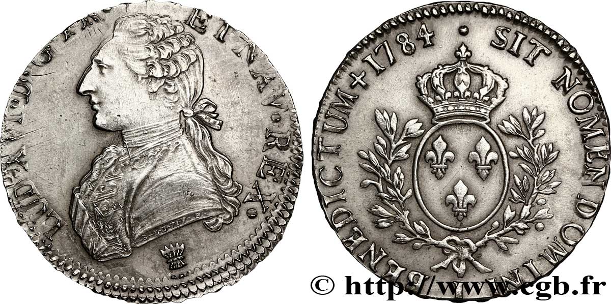 LOUIS XVI Écu dit  aux branches d olivier  1784 Limoges TTB+/SUP