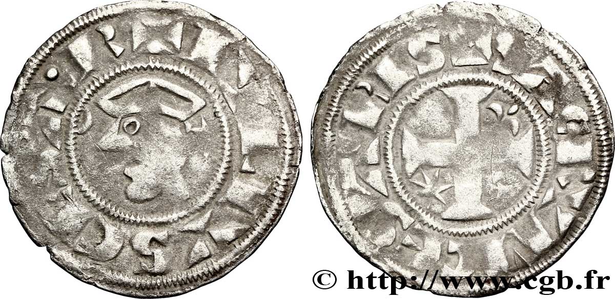 COUNTY OF SANCERRE - GUILLAUME III OR LOUIS I Denier XF