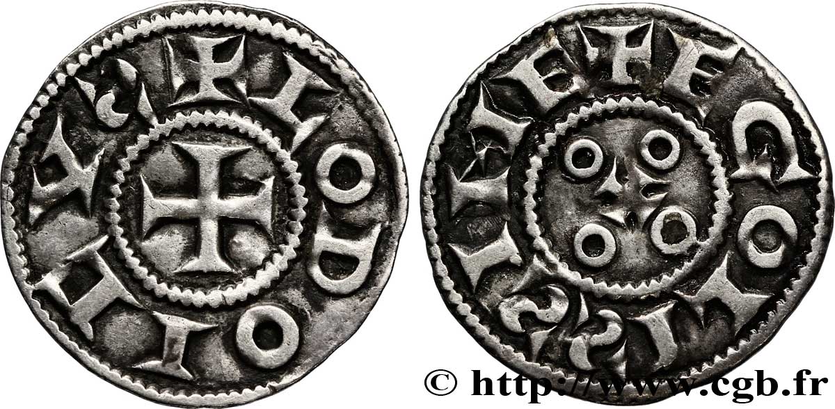 ANGOUMOIS - COUNTY OF ANGOULÊME, in the name of Louis IV called  d Outremer  or  Transmarinus  (936-954) Denier anonyme XF