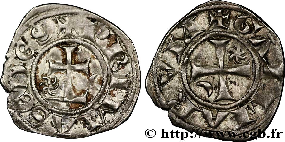 ARCHBISCHOP OF LYON - ANONYMOUS COINAGE Double denier VF