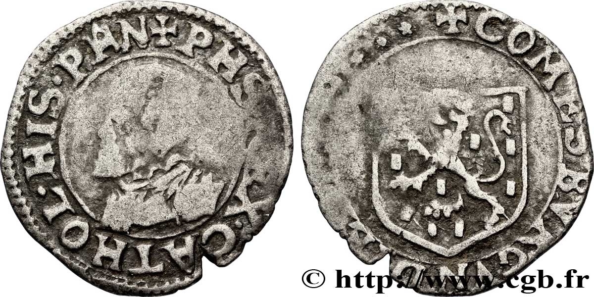 COUNTY OF BURGUNDY - PHILIPPE II OF SPAIN Carolus XF