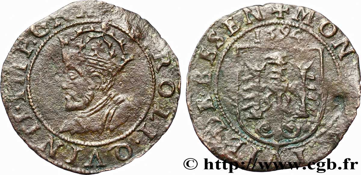 TOWN OF BESANCON - COINAGE STRUCK AT THE NAME OF CHARLES V Carolus, imitation italienne ? XF/VF