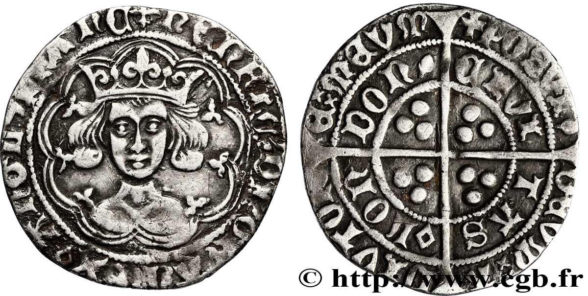 ENGLAND - KINGDOM OF ENGLAND - HENRY VI OF LANCASTER Gros ou groat n.d. Londres XF