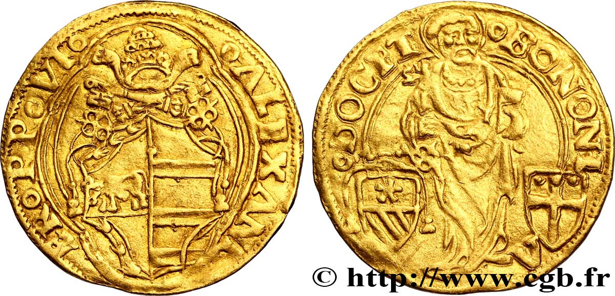 ITALIE - BOLOGNE - ALEXANDRE VI (Rodrigue Borgia) Ducat n.d. Bologne AU