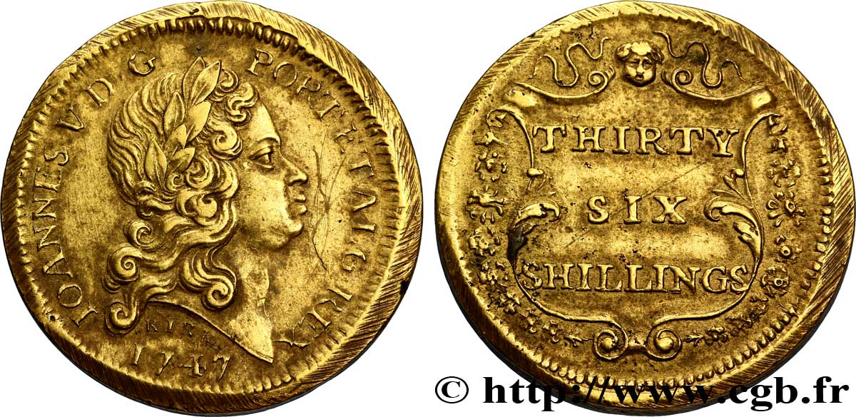 PORTUGAL (ROYAUME DE) ET BRÉSIL - JEAN V Poids monétaire pour les pièces d’or de 6.400 reis du Brésil 1747 Londres XF