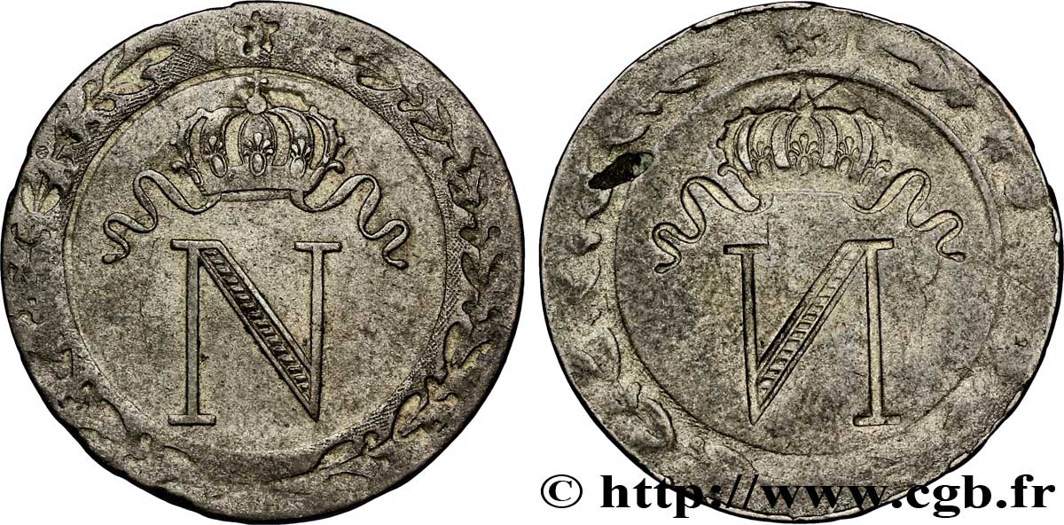 10 cent. à l N couronnée, frappe incuse n.d. - F.130/- var. BB 