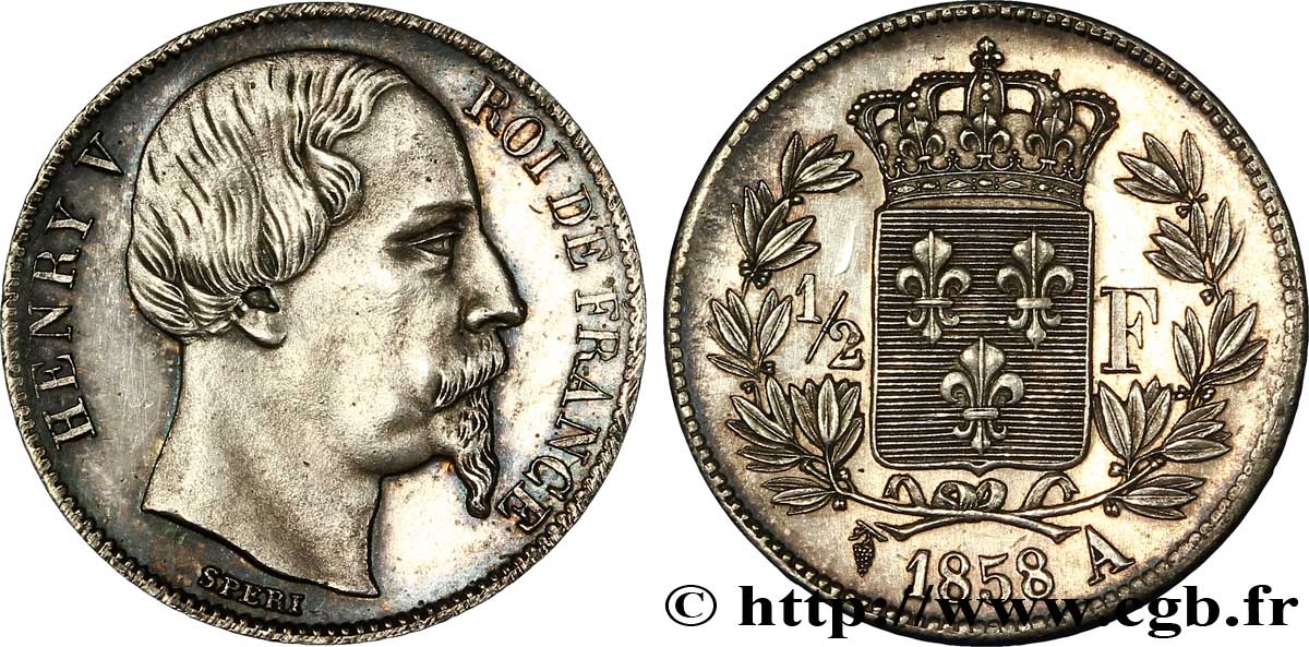 1/2 franc 1858 Paris VG.2730  VZ 