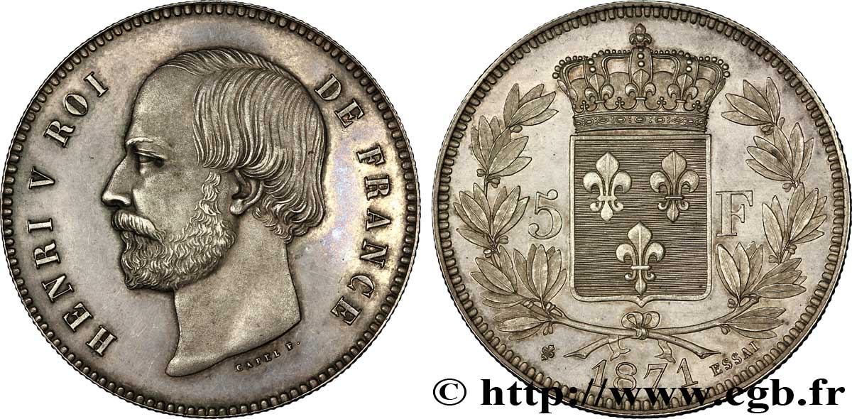 Essai de 5 francs 1871  VG.2731  SPL 