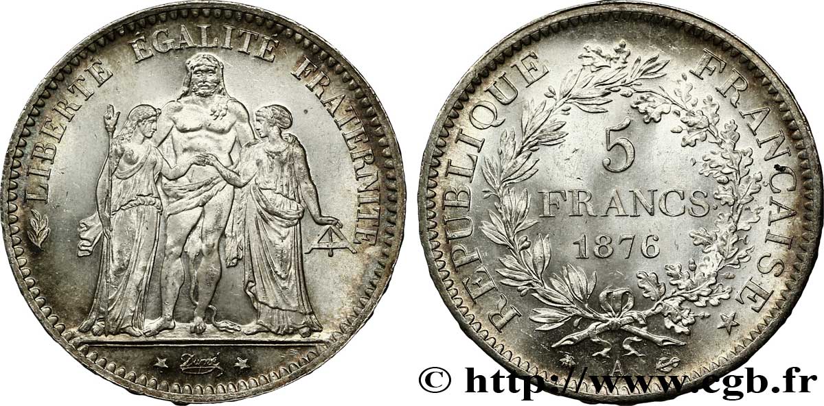 5 francs Hercule 1876 Paris F.334/17 SC 