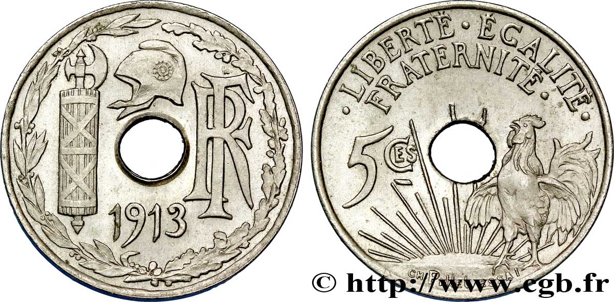 Essai de 5 centimes par Pillet 1913  VG.4764  SPL 