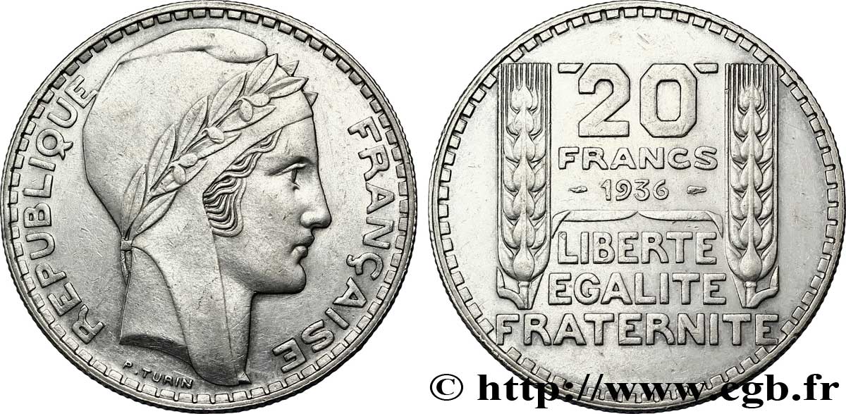 20 francs Turin 1936  F.400/7 SUP 