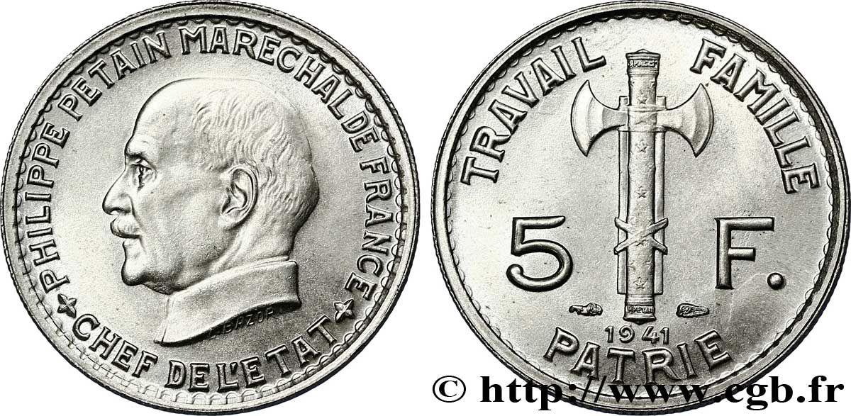 5 francs Pétain 1941  F.338/2 MS 