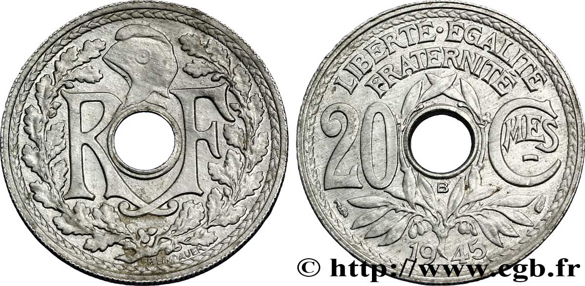 20 centimes Lindauer 1945 Beaumont-Le-Roger F.155/3 AU 