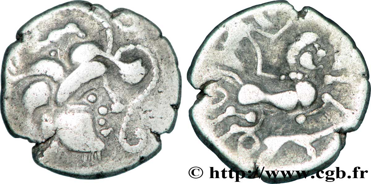 GALLIA - BAÏOCASSES (Area of Bayeux) Statère d’argent au sanglier, “style géométrique” XF