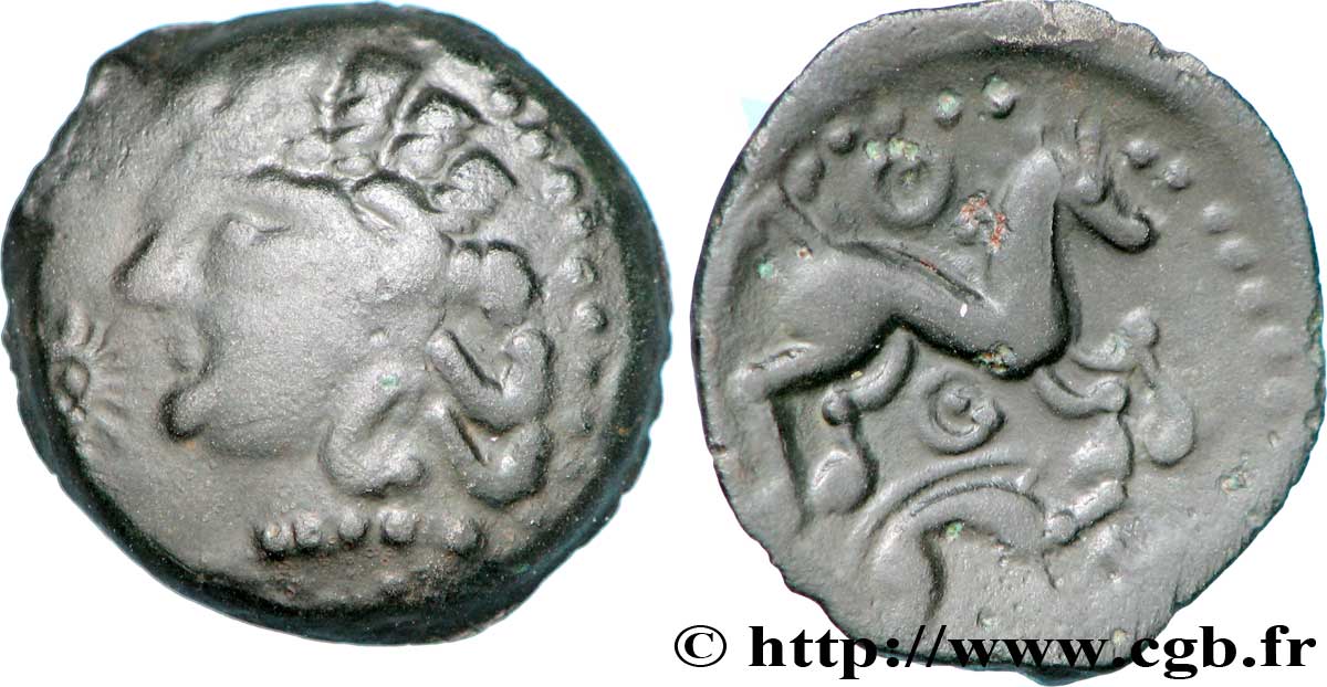 GALLIA - AULERCI EBUROVICES (Regione d Evreux) Bronze au cheval et au sanglier XF/AU