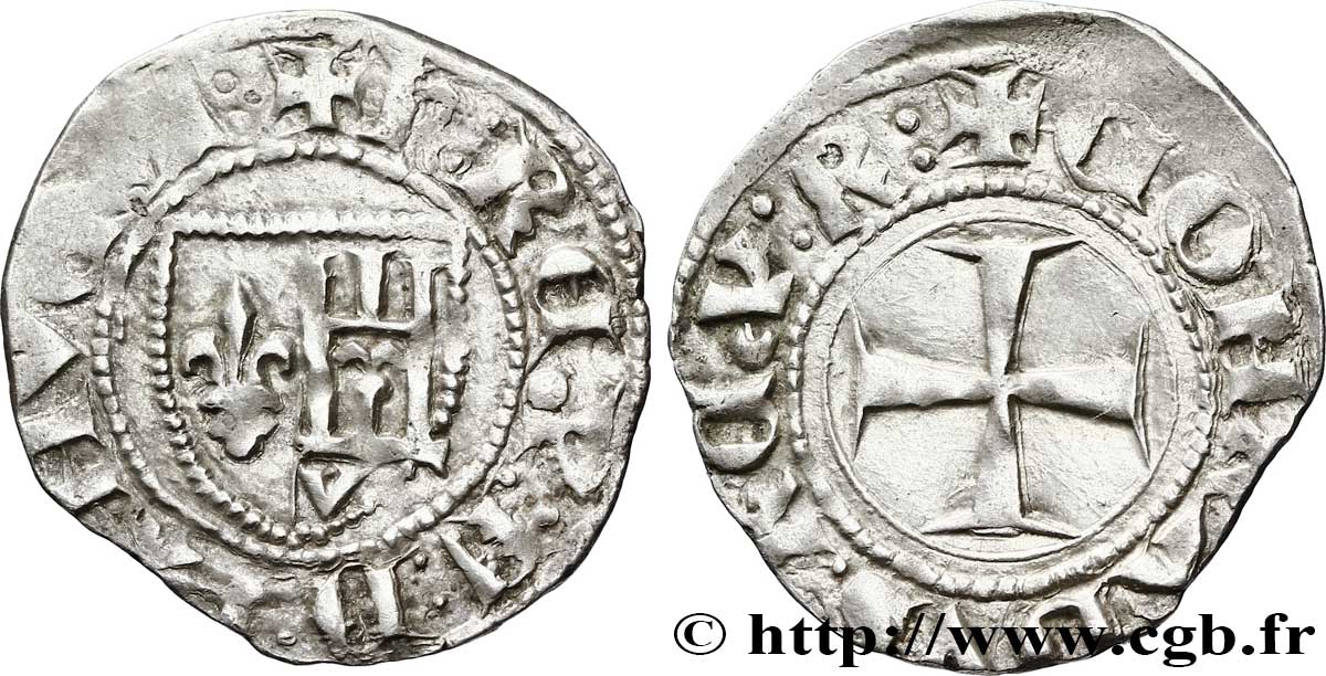 ITALY - CITY OF GENOA - CHARLES VI  THE MAD  OR  THE BELOVED  Petachina c. 1400 Gênes XF/AU
