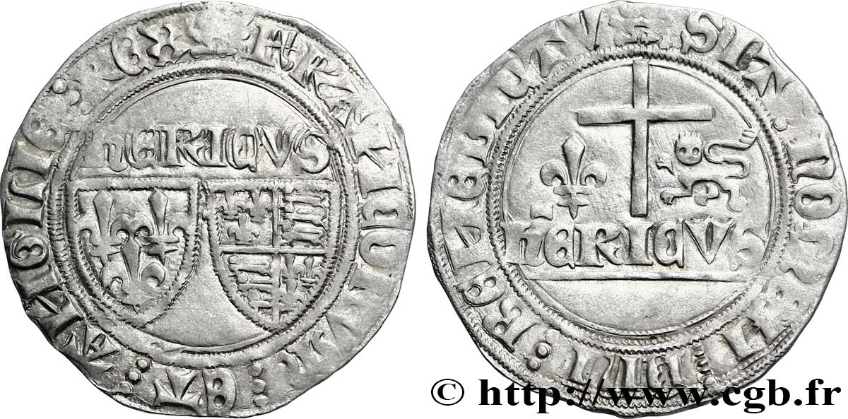 HENRY VI OF LANCASTER Blanc aux écus 23/11/1422 Rouen XF