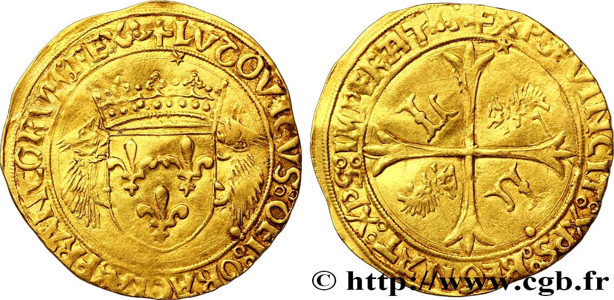 LOUIS XII  Écu d or aux porcs-épics 19/11/1507 Lyon XF