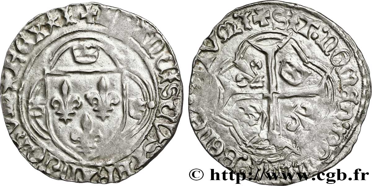 FRANCIS I Grand blanc à la couronne, 1er type 23/01/1515 Poitiers AU