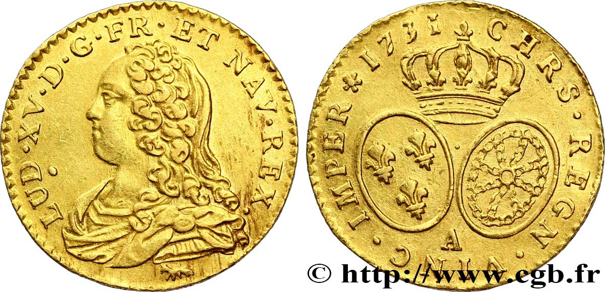 LOUIS XV DIT LE BIEN AIMÉ Demi-louis d or aux écus ovales, buste habillé 1731 Paris SUP