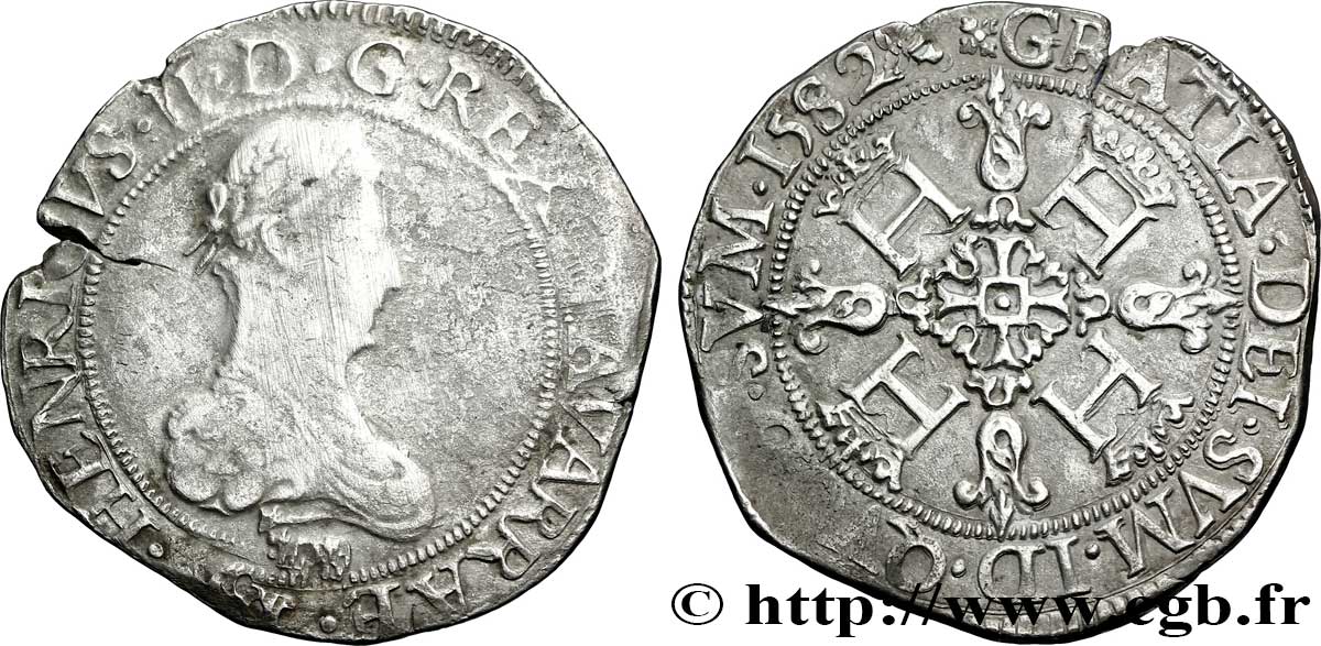 NAVARRE - KINGDOM OF NAVARRE - HENRY III Franc F/XF