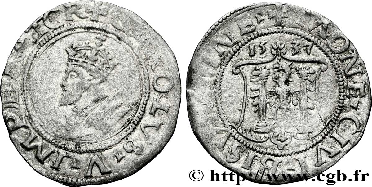 TOWN OF BESANCON - COINAGE STRUCK AT THE NAME OF CHARLES V Carolus, pré-série ? VF/XF