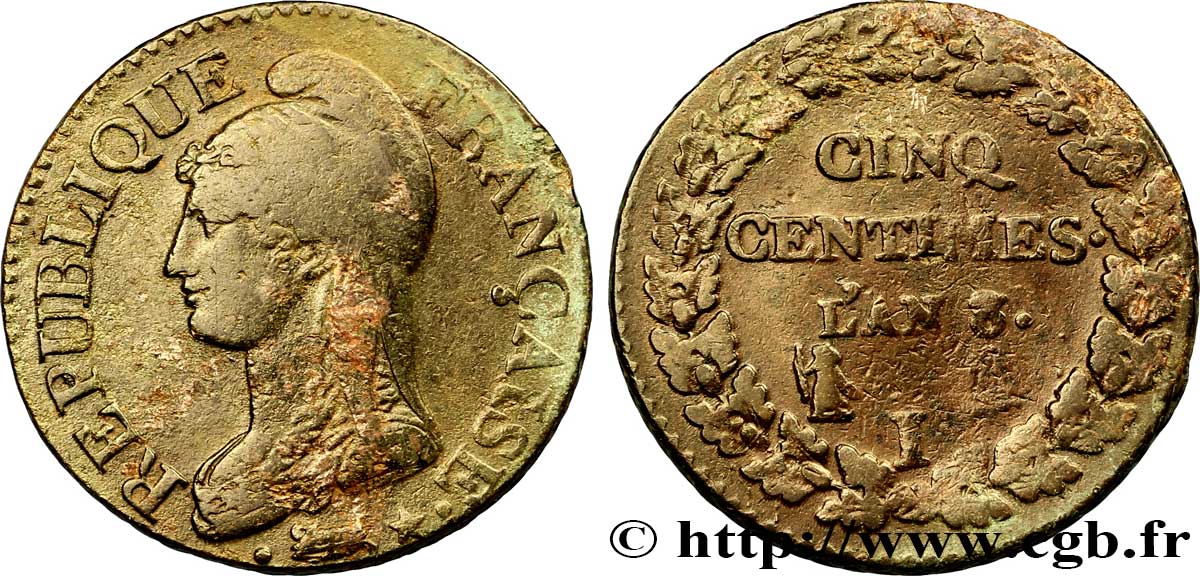 Cinq centimes Dupré, grand module 1800 Limoges F.115/128 BC 