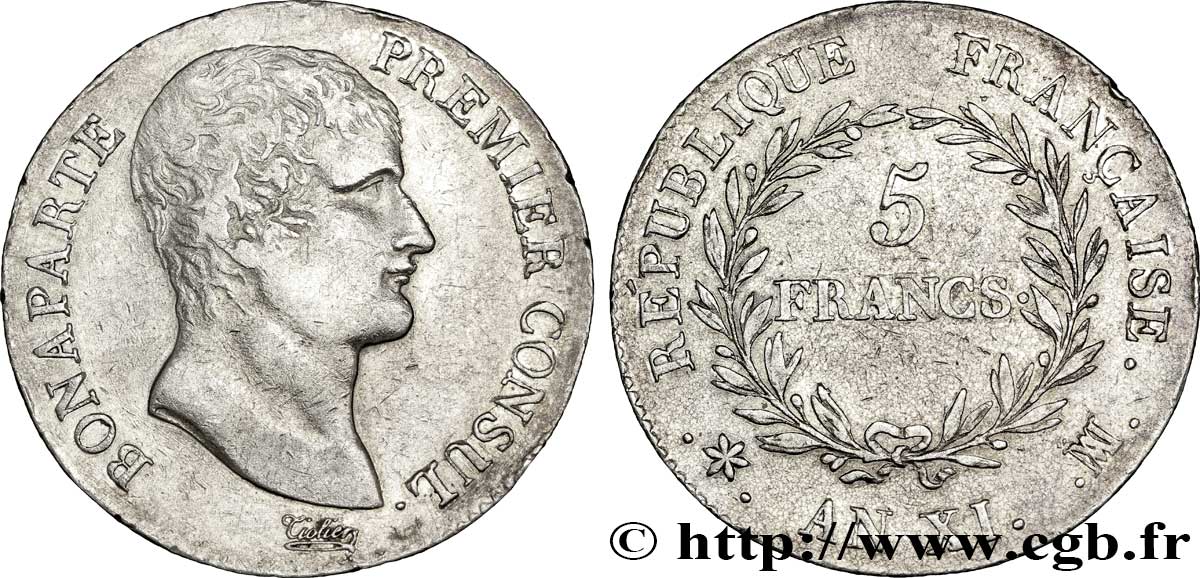 5 francs Bonaparte Premier Consul 1803 Marseille F.301/6 VF 