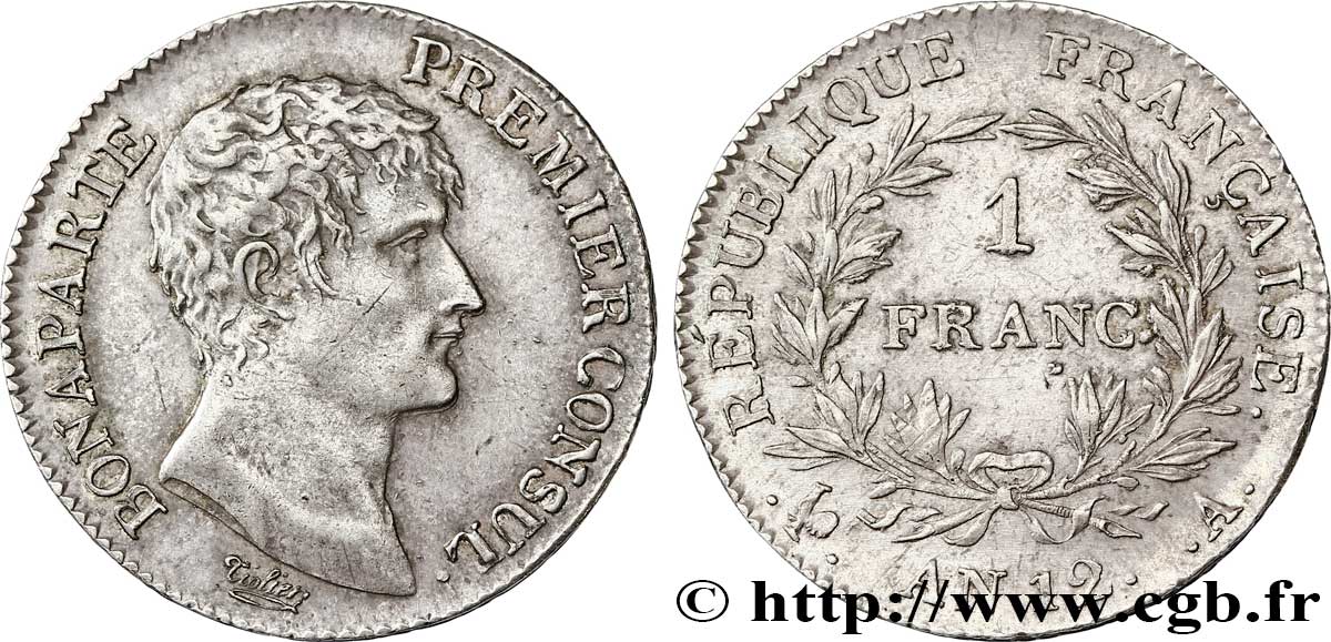 1 franc Bonaparte Premier Consul 1804 Paris F.200/8 AU 