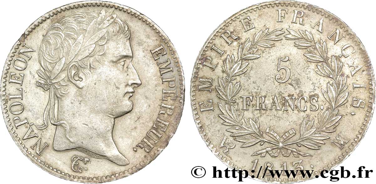 5 francs Napoléon Empereur, Empire français 1813 Marseille F.307/69 TTB 