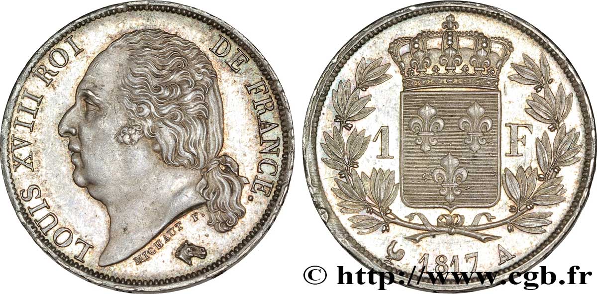 1 franc Louis XVIII 1817 Paris F.206/9 SPL 