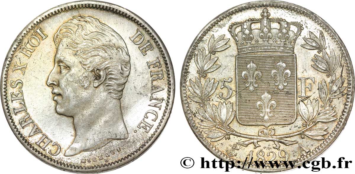 5 francs Charles X, 2e type 1829 Paris F.311/27 AU 