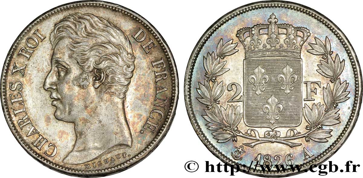 2 francs Charles X 1826 Paris F.258/12 TTB 