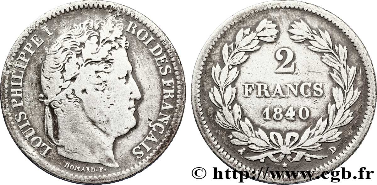 2 francs Louis-Philippe 1840 Lyon F.260/79 VF 