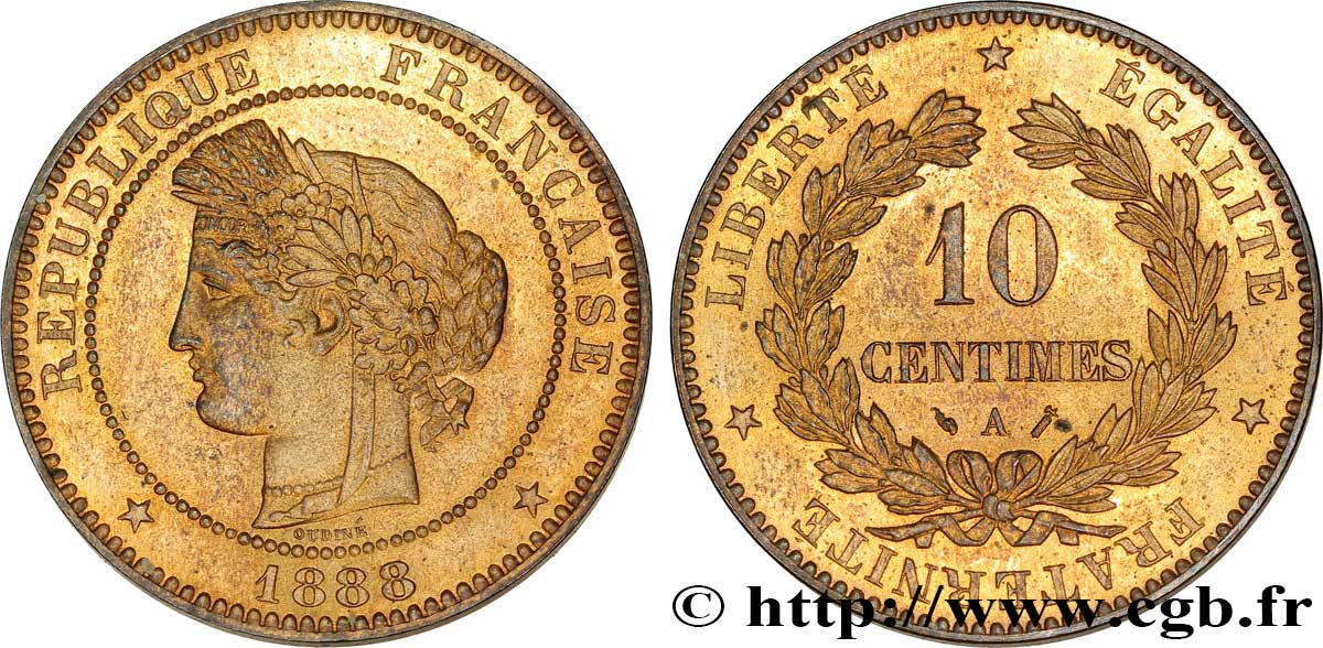 10 centimes Cérès 1888 Paris F.135/32 SUP 