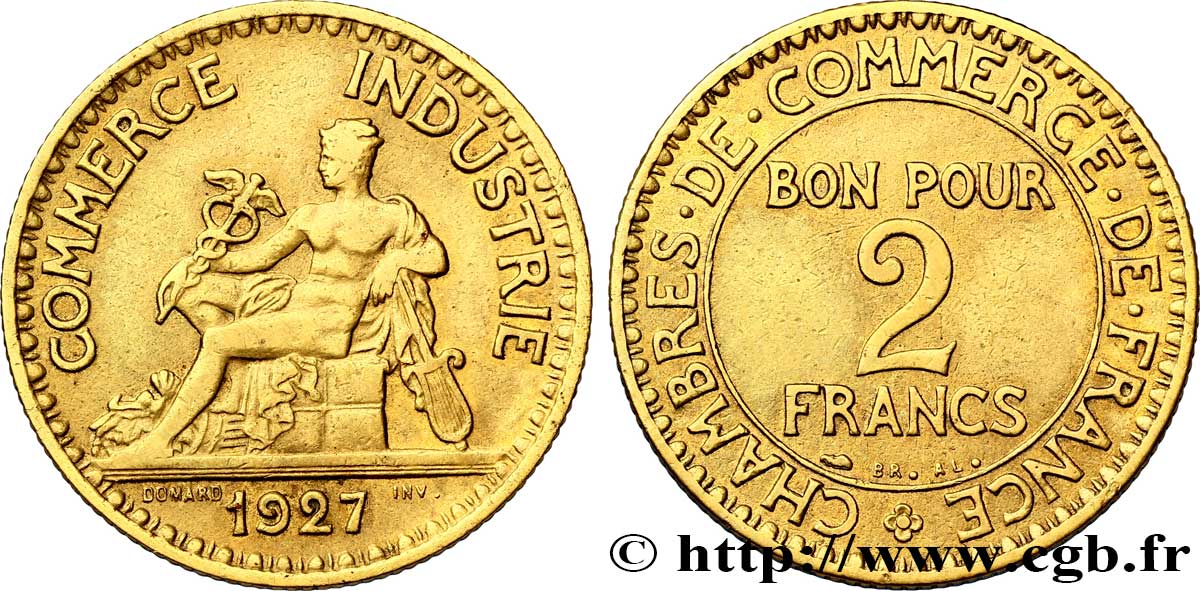 2 francs Chambres de Commerce 1927  F.267/9 TTB 