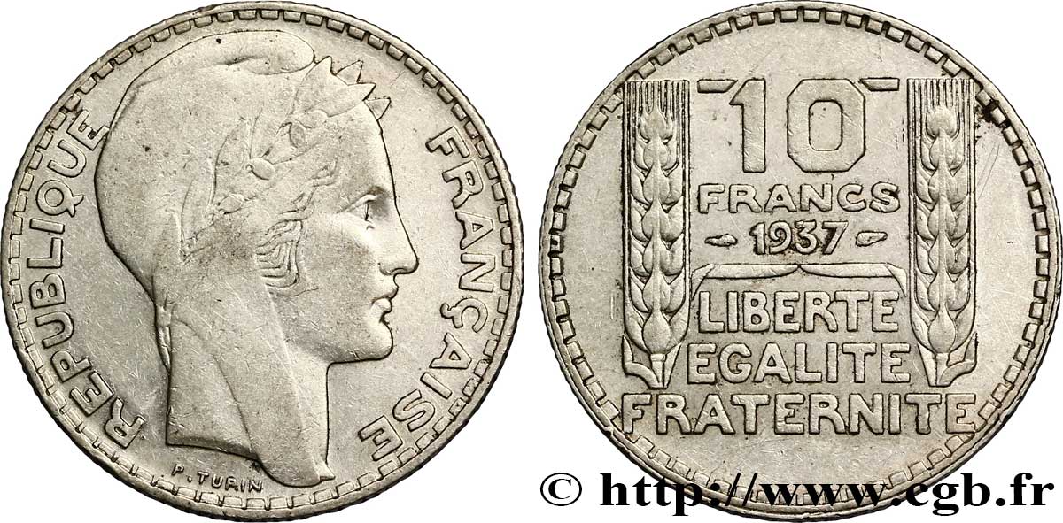 10 francs Turin 1937  F.360/8 XF 