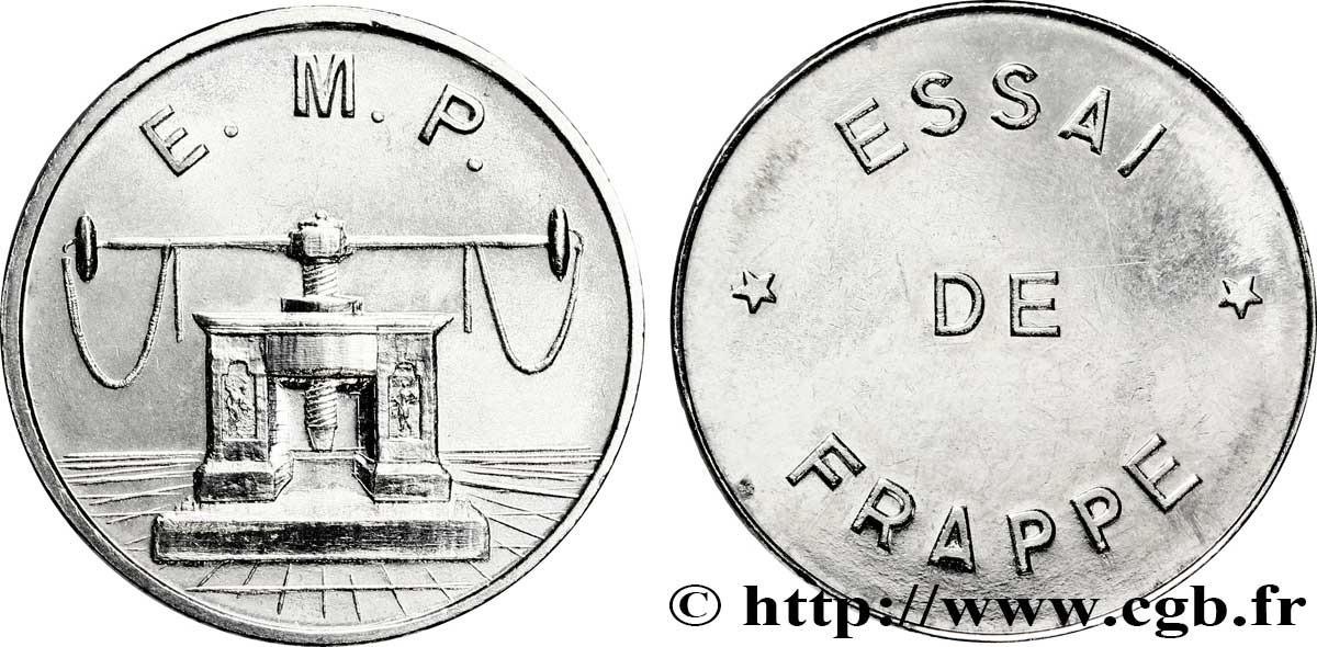 Essai de frappe de 10 francs, grand module n.d. Pessac G.822 a AU 