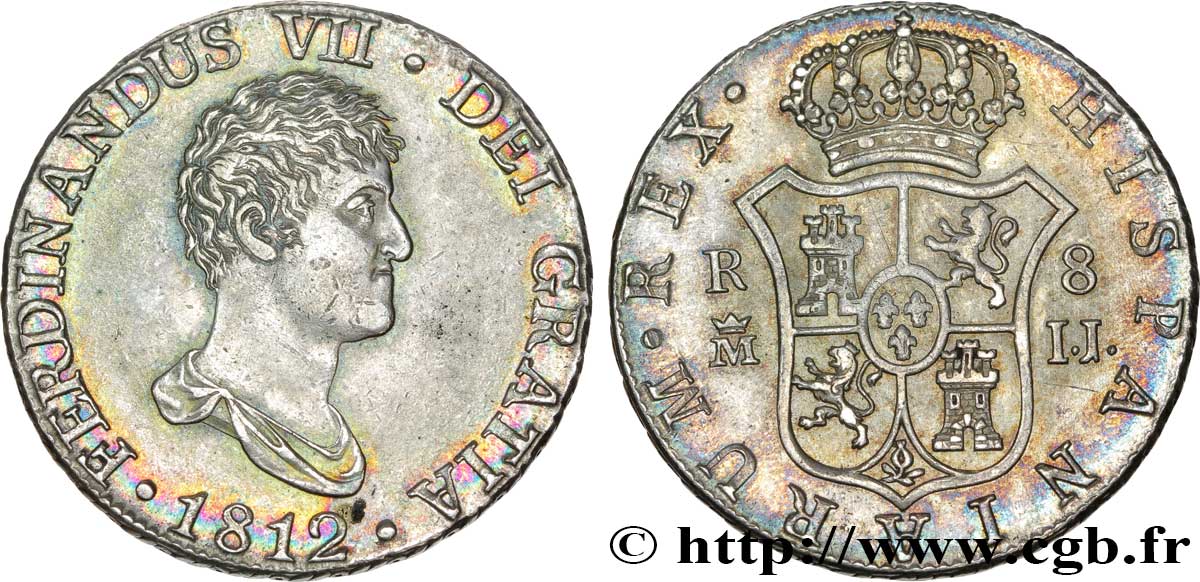 SPANIEN - KÖNIGREICH SPANIEN - FERDINAND VII. 8 reales 1812 Madrid VZ 