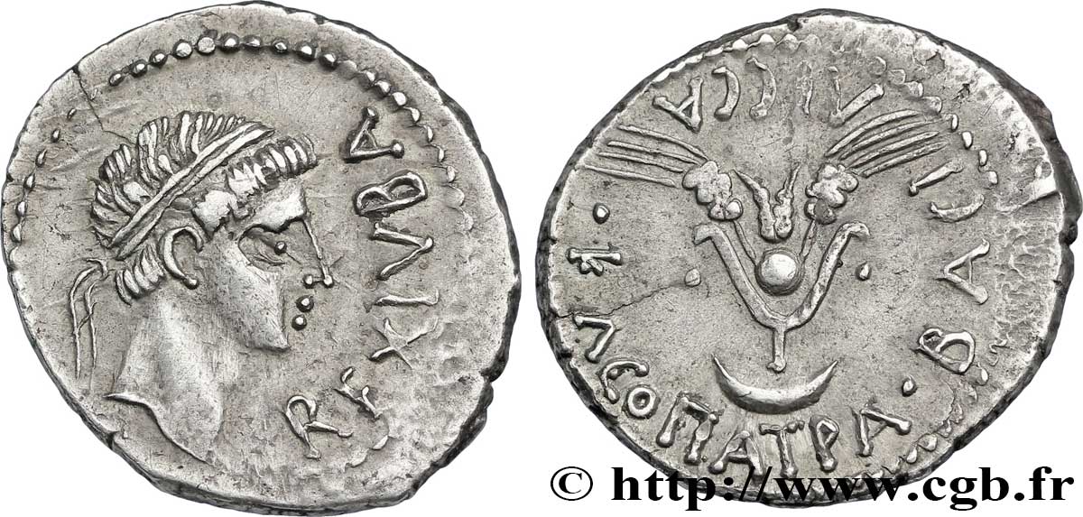 MAURETANIA - MAURETANIAN KINGDOM - JUBA II and CLEOPATRA Denier MS