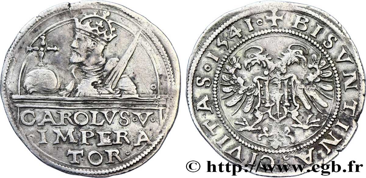 TOWN OF BESANCON - COINAGE STRUCK AT THE NAME OF CHARLES V Gros XF