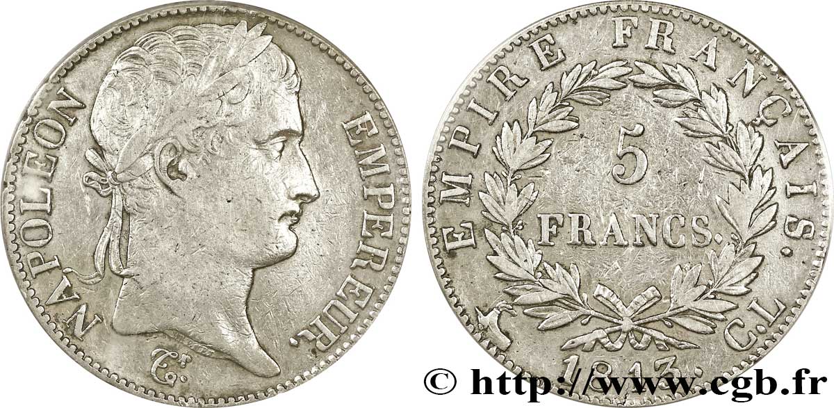 5 francs Napoléon Empereur, Empire français 1813 Gênes F.307/61 S 