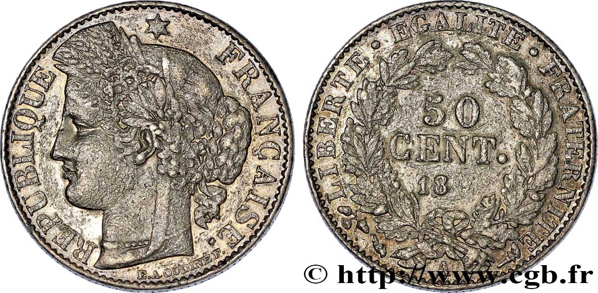 Essai de 50 centimes Cérès, Troisième République n.d. Paris VG.4240  SUP 