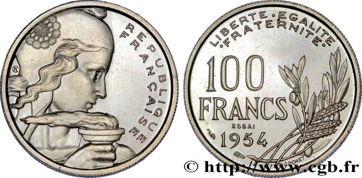 Essai de 100 francs Cochet 1954  F.450/1 FDC 