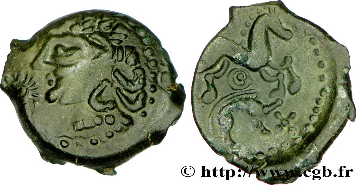 GALLIA - AULERCI EBUROVICES (Regione d Evreux) Bronze au cheval et au sanglier AU