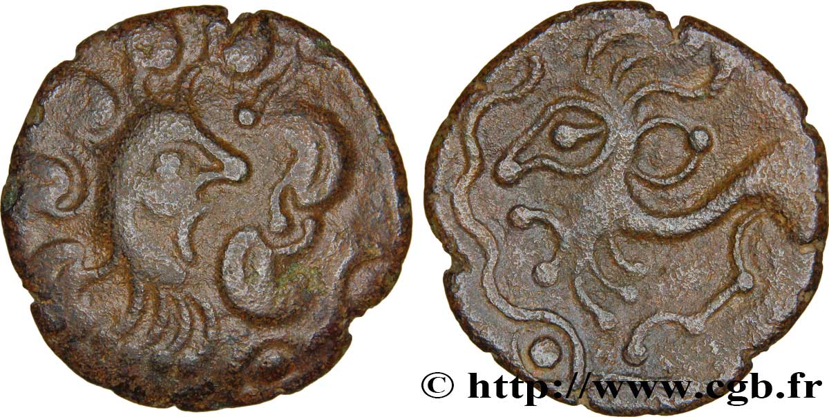 GALLIA BELGICA - BELLOVACI (Area of Beauvais) Bronze au lion XF