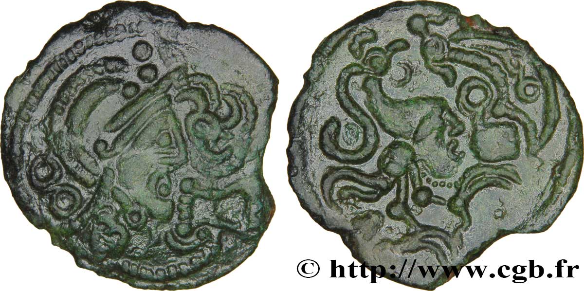 GALLIEN - BELGICA - BELLOVACI (Region die Beauvais) Bronze au coq, “type d’Hallencourt” fVZ