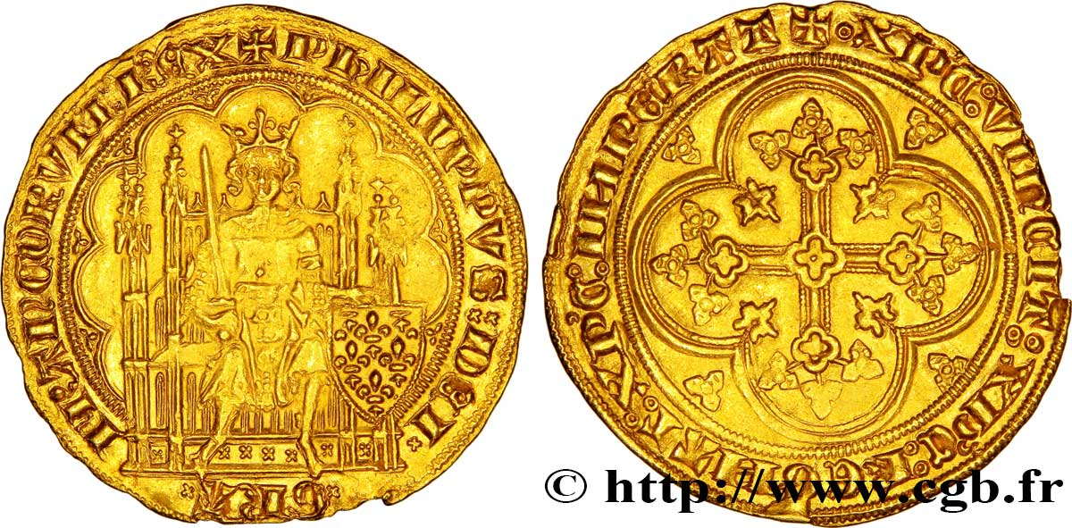 FILIPPO VI OF VALOIS Écu d or à la chaise n.d. s.l. q.SPL