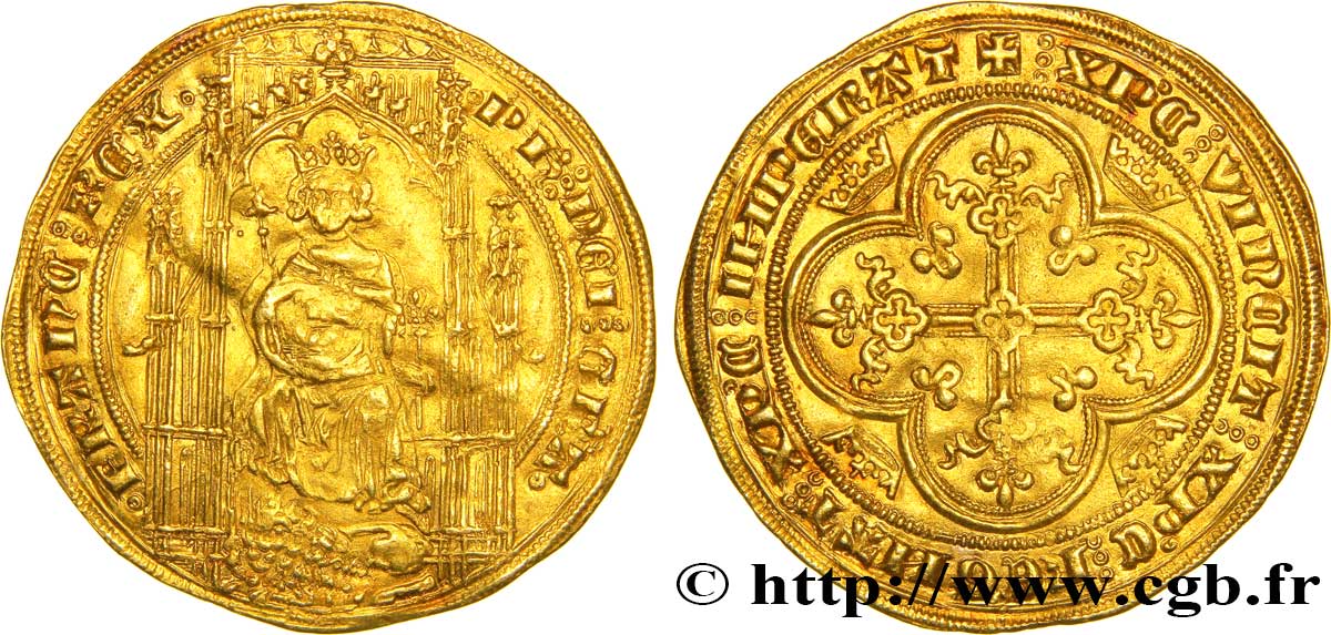 PHILIPP VI OF VALOIS Lion d’or n.d.  SS/fVZ